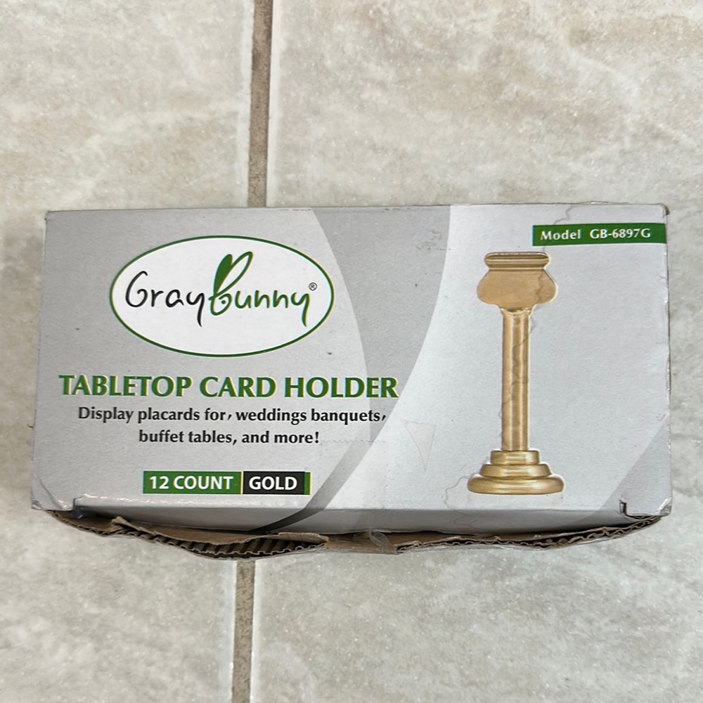 NWT GrayBunny Gold Plated Steel Tabletop Card Holder